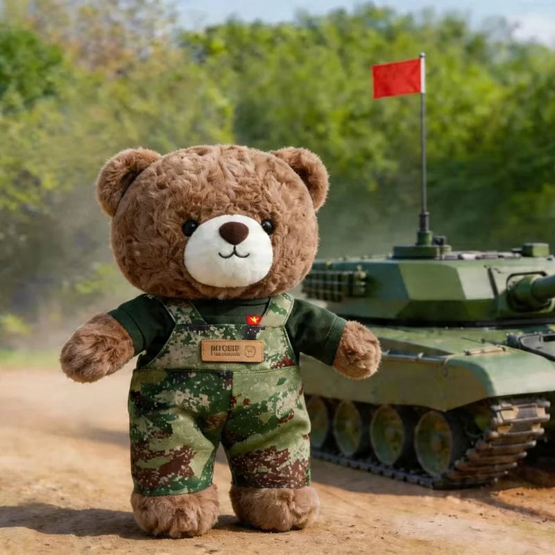 Leger Teddybeer 30 cm | Knuffelbeer in Camouflagepak