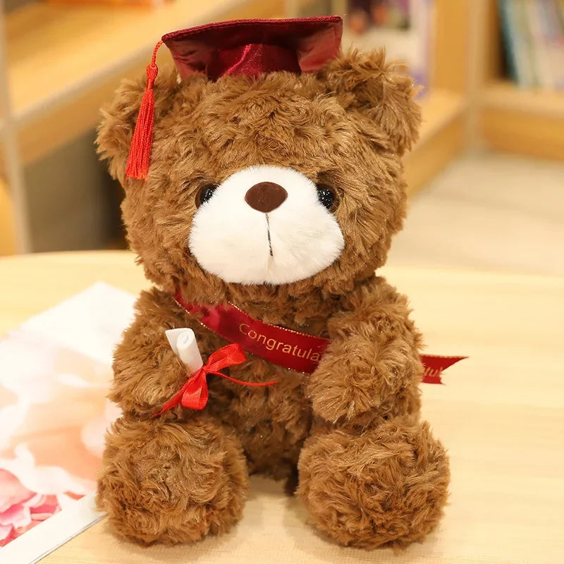 Geslaagd Teddybeer met Afstudeerhoedje 23 en 28 cm