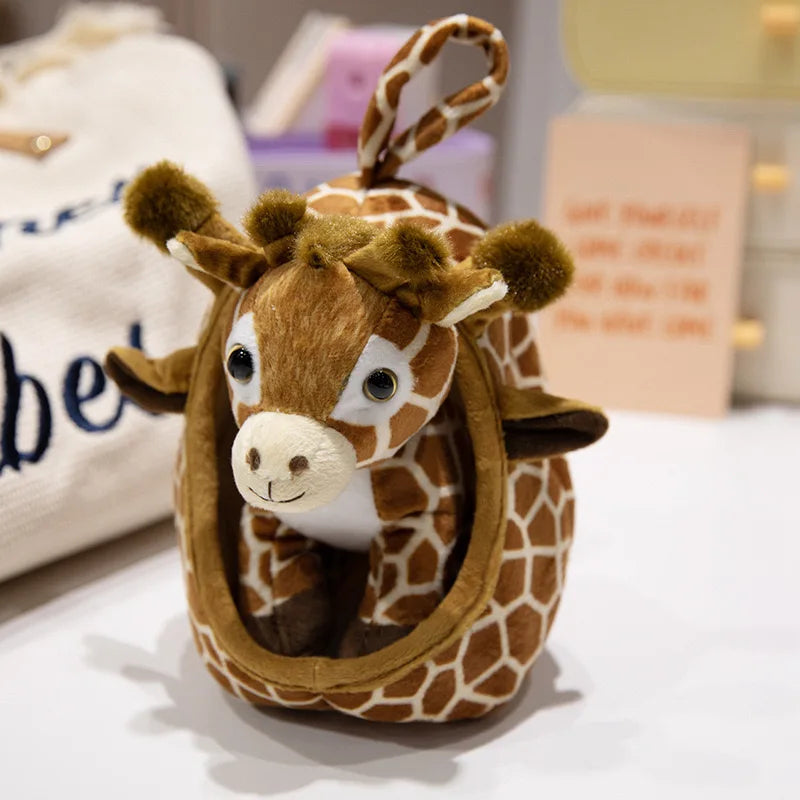Baby Dieren Knuffel 18 cm in Nestje | Tijger, Leeuw, Panter of Hert