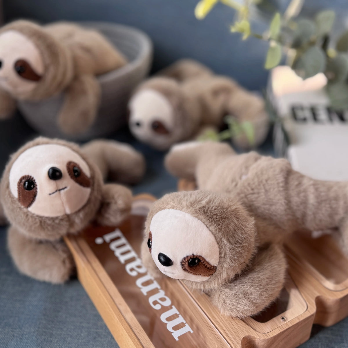 Realistische Liggende Luiaard Knuffel 20 cm