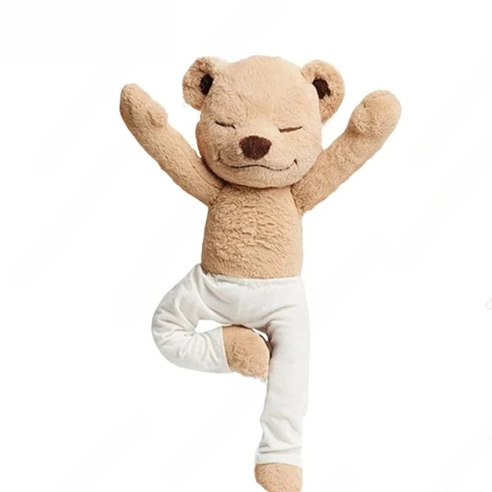 Yoga Beer Knuffel | Buigbare Bruine Knuffelbeer