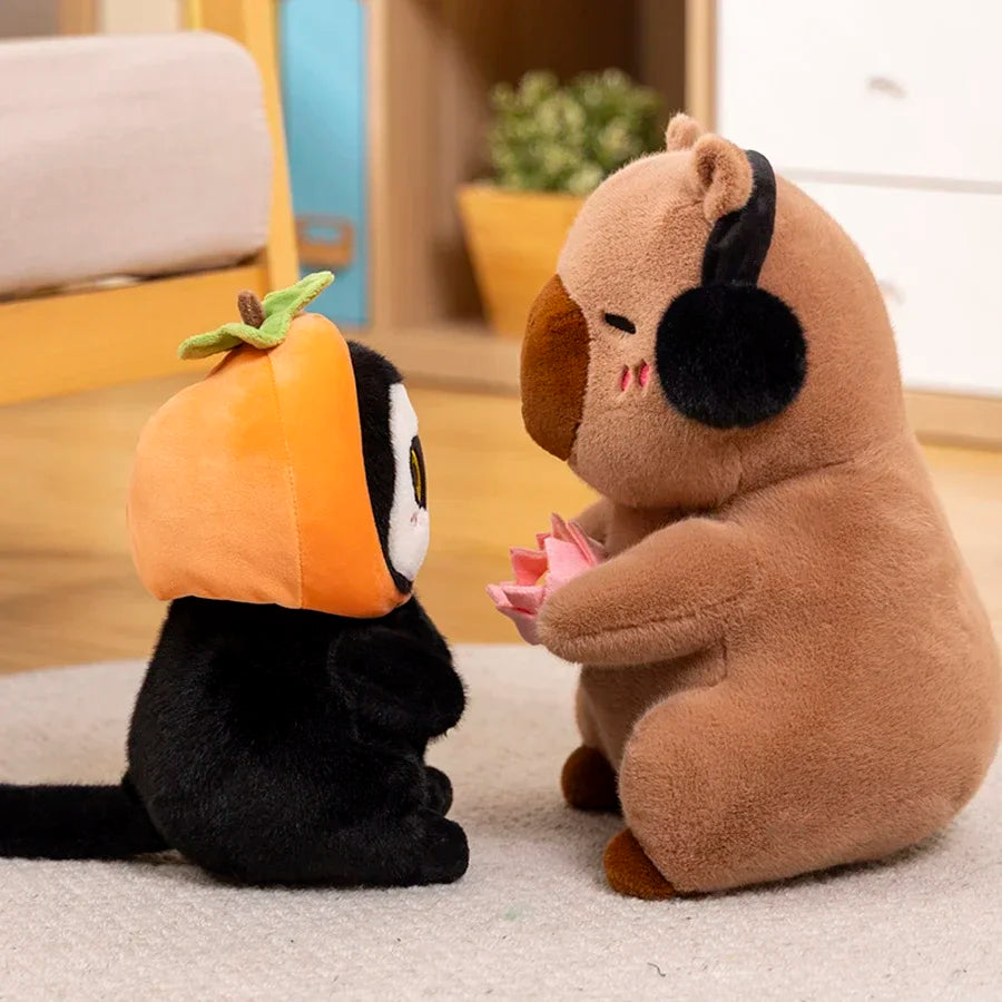 Capybara met Lotusbloem Knuffel 25 cm