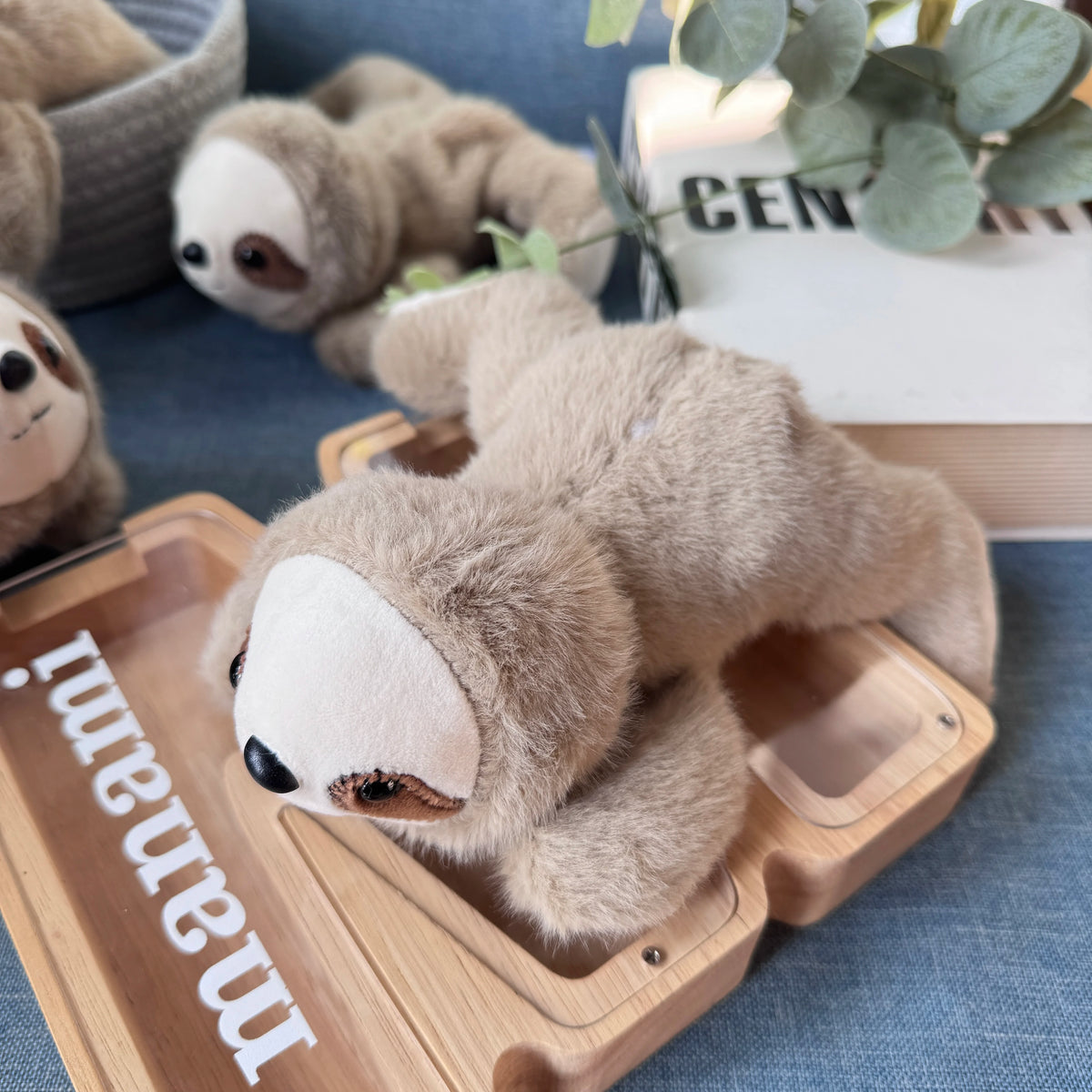 Realistische Liggende Luiaard Knuffel 20 cm