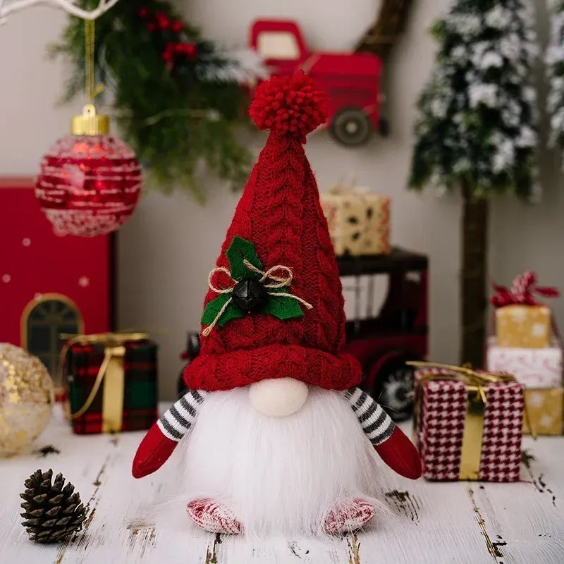 Kerst Kabouter met Licht 30 cm | Pluche Gnoom of Set De Knuffel D1 30 cm