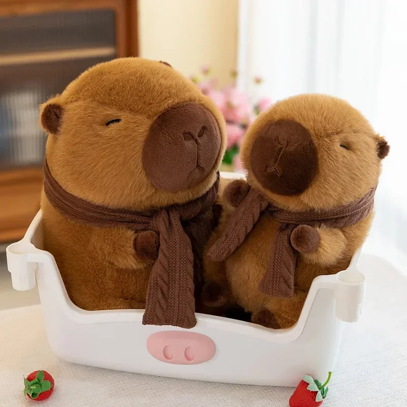 Capybara Knuffel met Sjaal 25 en 30 cm