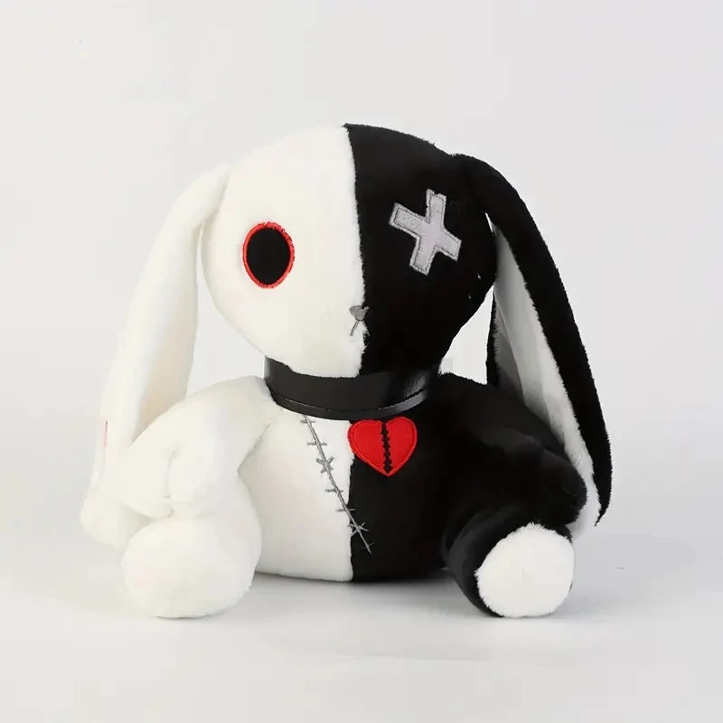 Zwart Wit Gothic Konijn Knuffel 25 cm | 6 Modellen