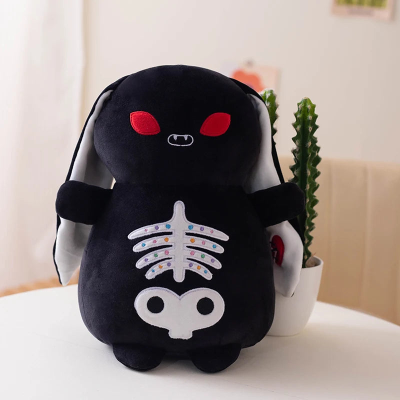 Halloween Konijn Knuffel met Lapjes en Knoopogen 20 cm