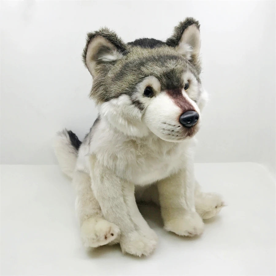 Realistische Grijze Wolf Knuffel