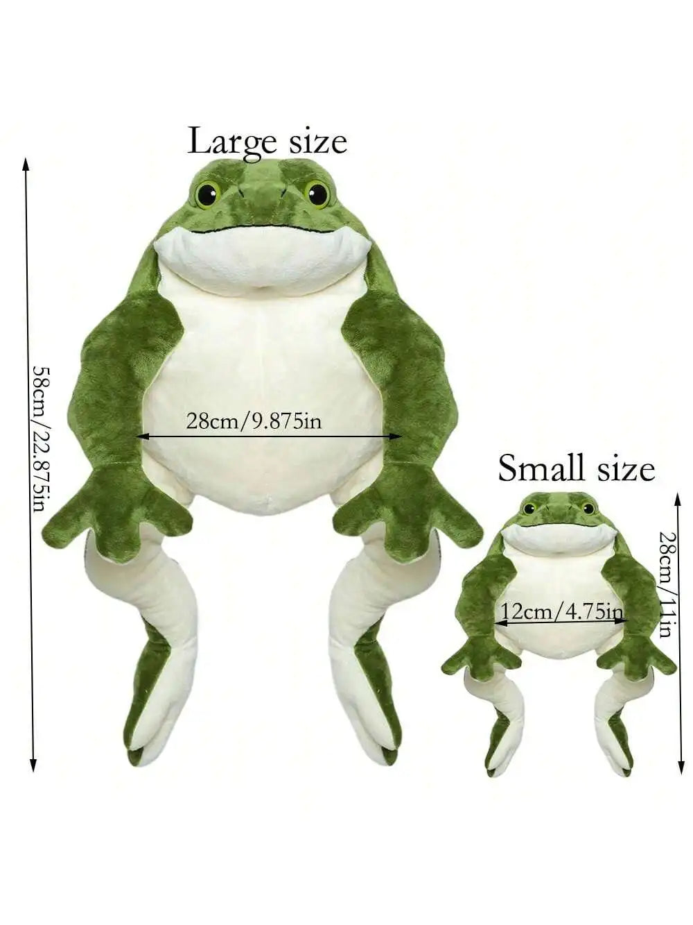Kikker Knuffel 28 en 58 cm