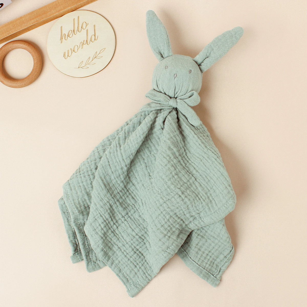 Konijn Knuffeldoekje met Strikje | Bamboe Babydoekje