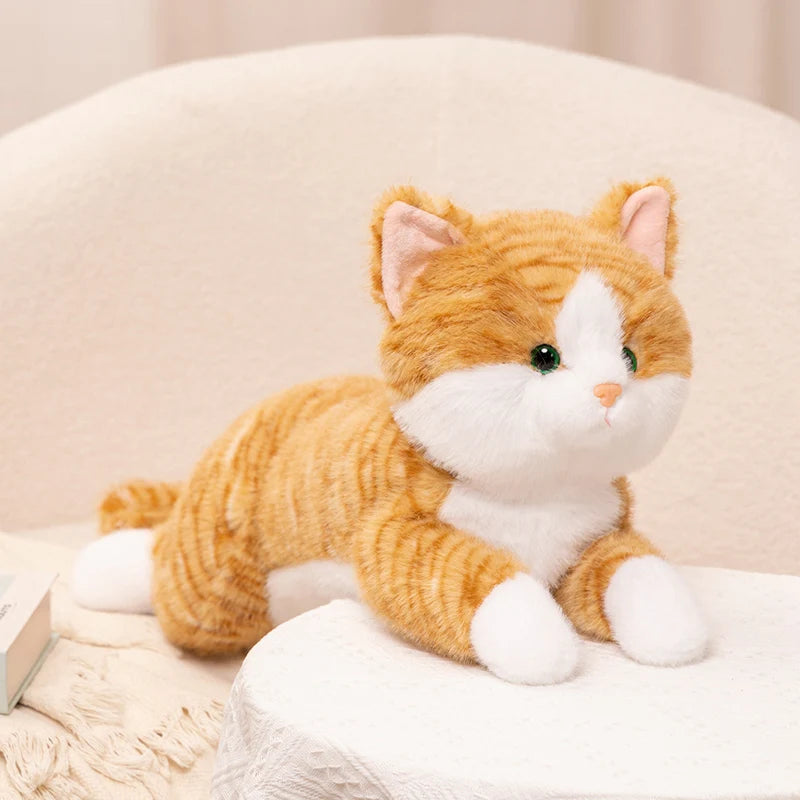 Liggende Kat Knuffel 30 cm | Bruin of Oranje Katje