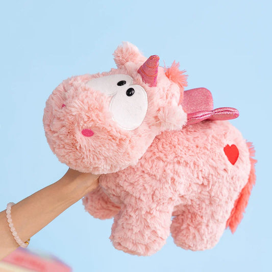 Roze Eenhoorn Knuffelkussen 18 en 28 cm