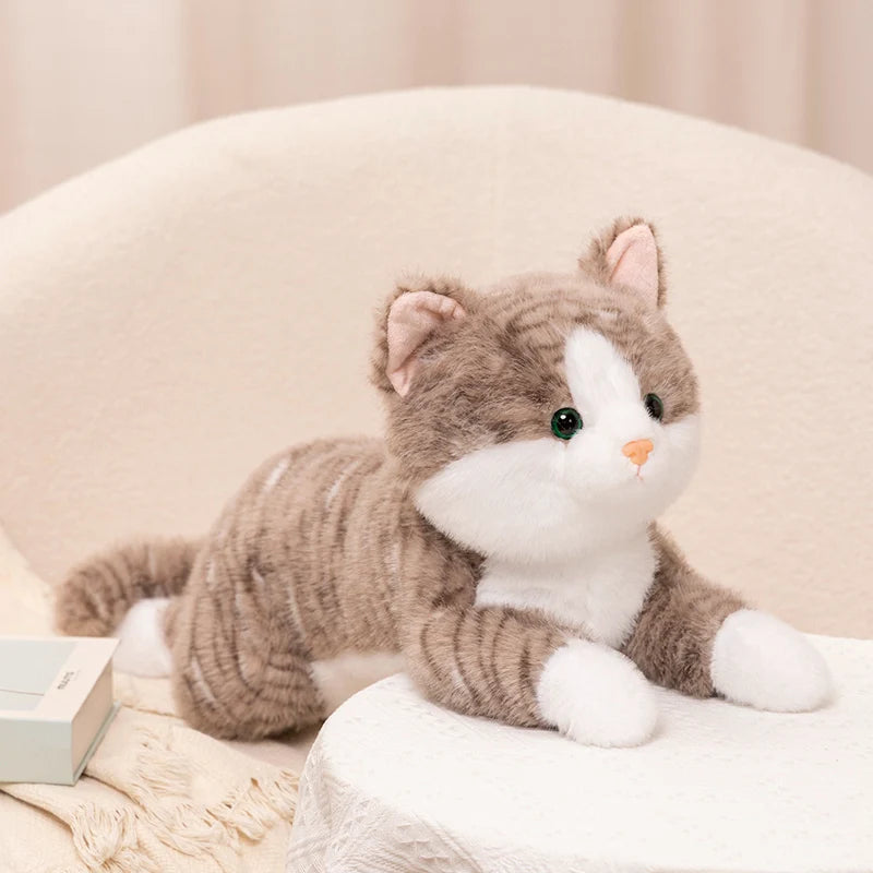 Liggende Kat Knuffel 30 cm | Bruin of Oranje Katje