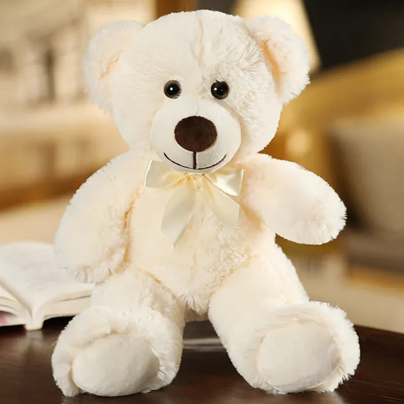 Knuffelbeer met Hartje 35 cm | Zachte Teddybeer in 7 Kleuren De Knuffel Wit