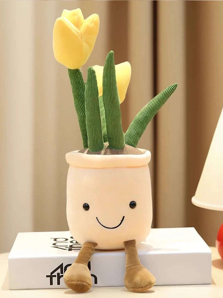 Vetplant Knuffel in Potje | Tulp of Cactus Pluche