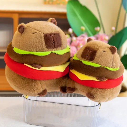 Capybara Knuffel met Hamburger 20 en 23 cm