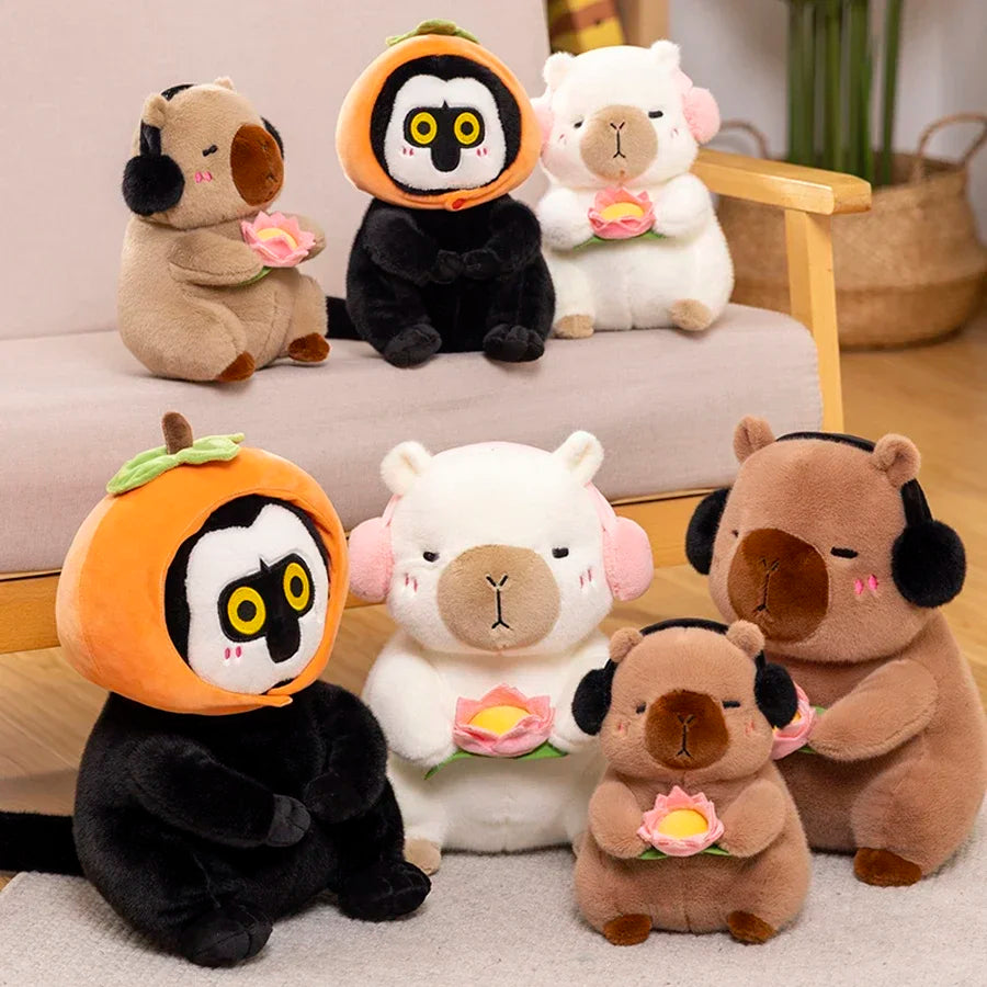 Capybara met Lotusbloem Knuffel 25 cm