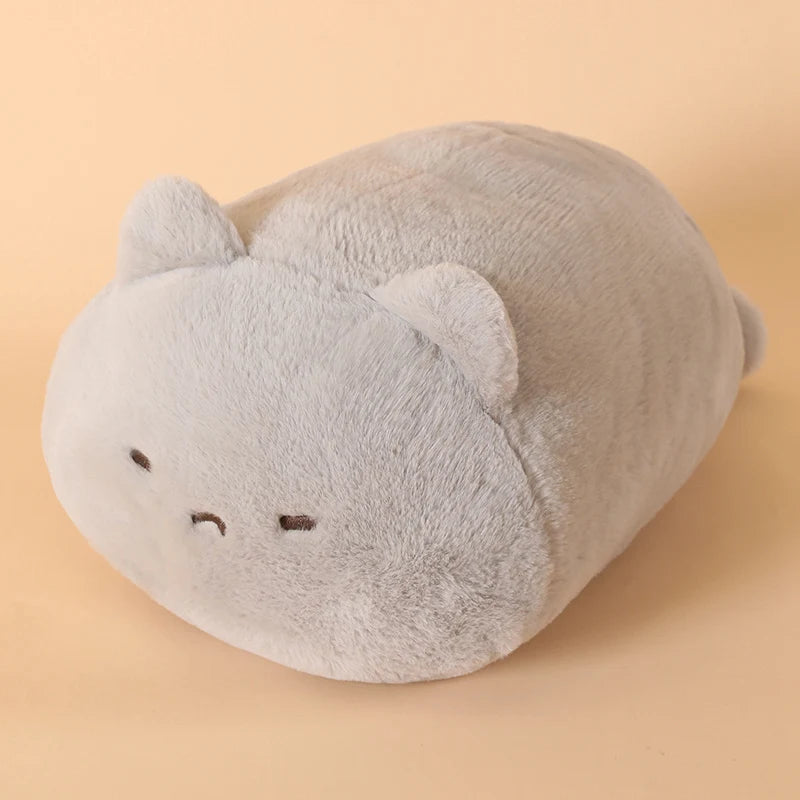 Kat Knuffelkussen 45 cm | Rond Poezenkussen in 7 Vachtkleuren