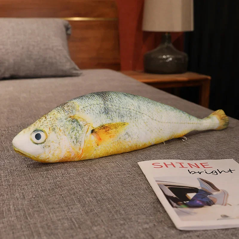 Grappige Vis Knuffelkussen 20 tot 80 cm | Realistische Gele Vis