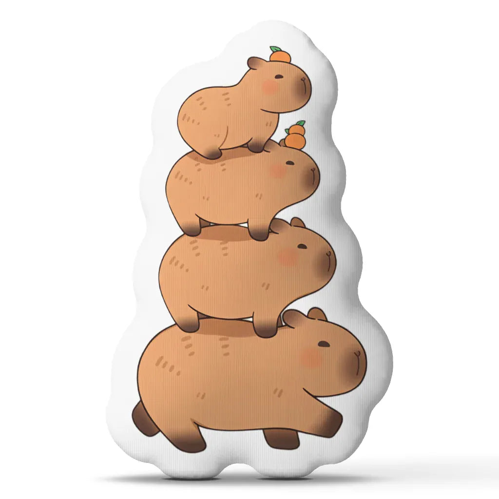 Gestapelde Capybara's Knuffelkussen | Pluche Sierkussen De Knuffel