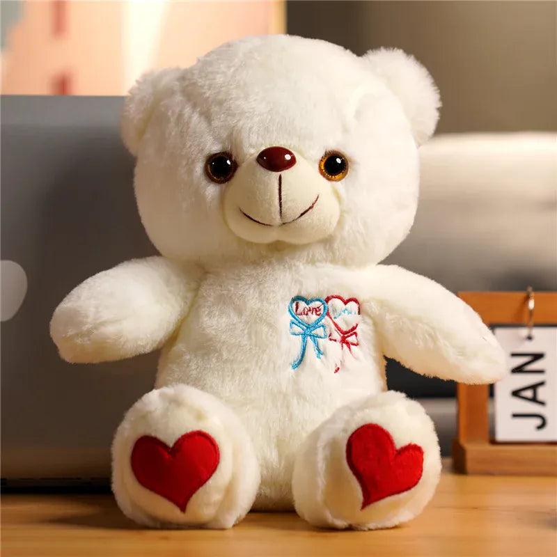 Lichtgevende Teddybeer met LED | Roos, Hartje of Strikje De Knuffel Strikje