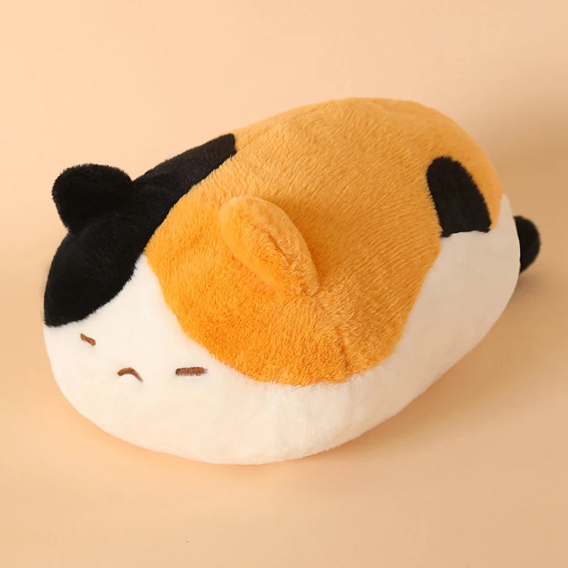 Kat Knuffelkussen 45 cm | Rond Poezenkussen in 7 Vachtkleuren