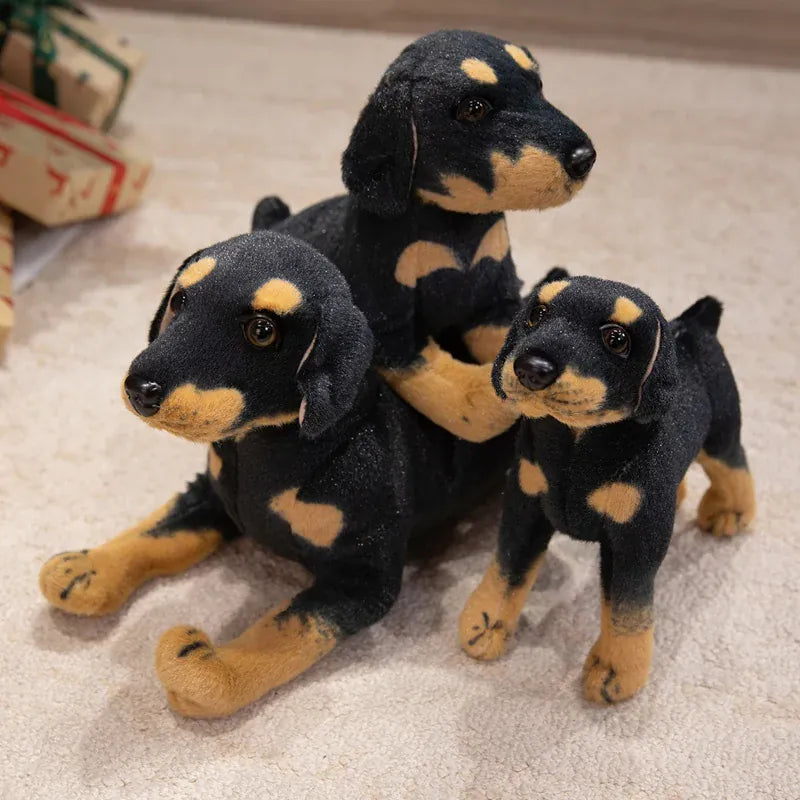 Realistische Staande Hond Knuffel 25 tot 40 cm | Zwarte Hond De Knuffel