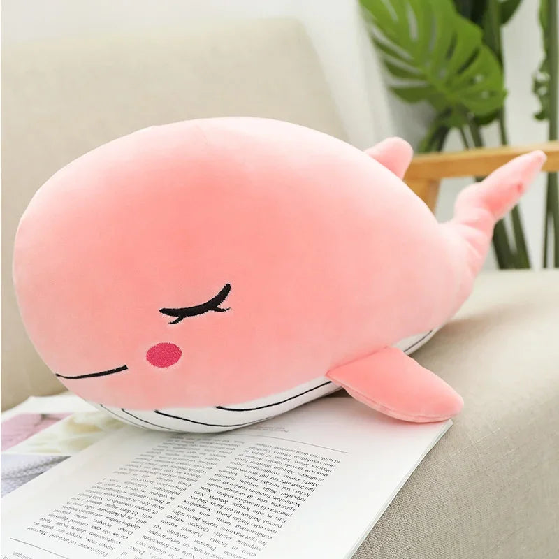 Walvis Knuffelkussen 35 en 50 cm | Blauw of Roze