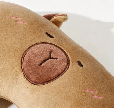 Capybara Knuffel en Reiskussen 2 in 1 | Pluche Nekkussen De Knuffel