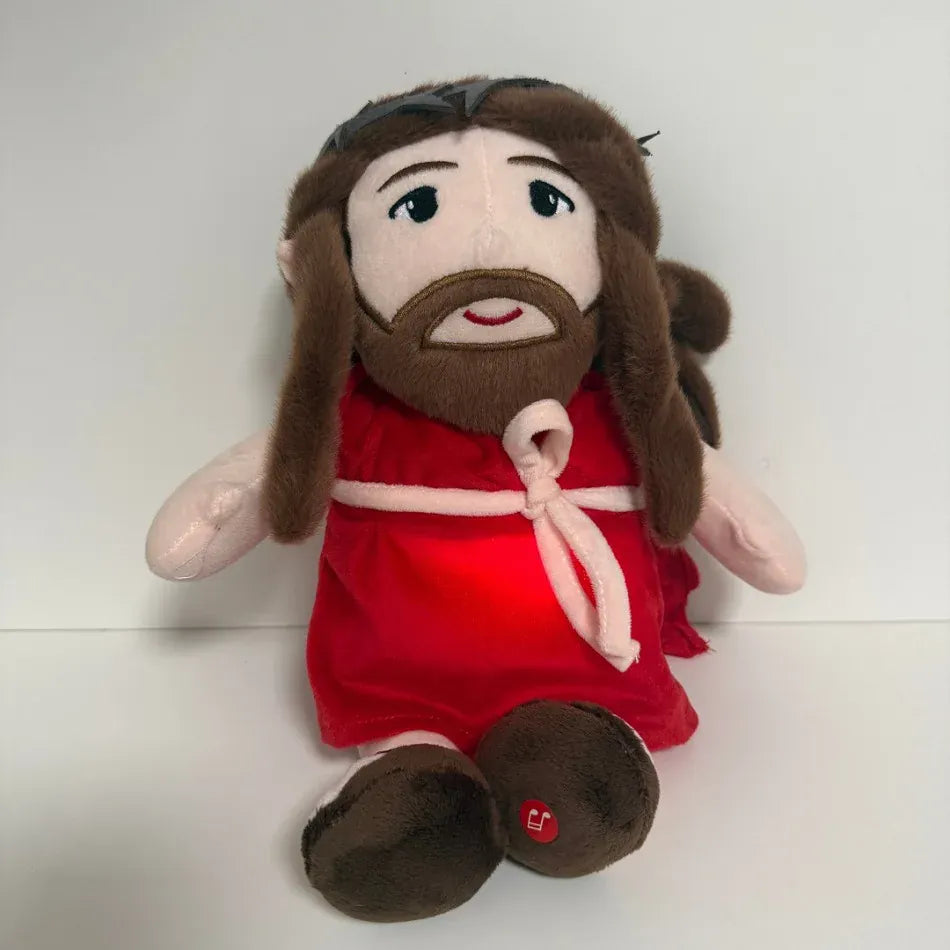 Ademende Jezus en Maria Knuffel | Slaapknuffel met Muziek en Licht De Knuffel Model B