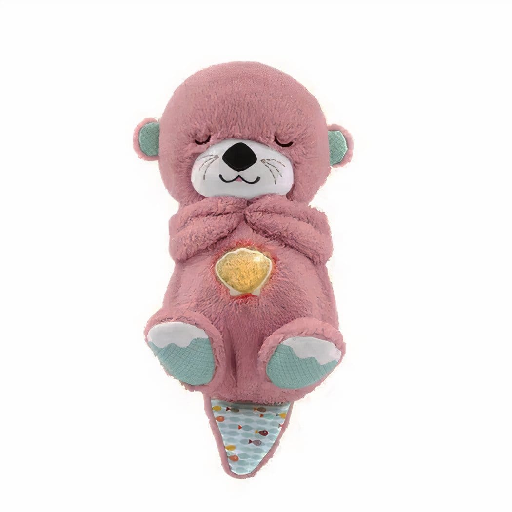 Ademende Otter Knuffel met Slaapliedje Zachte Pluche De Knuffel roze