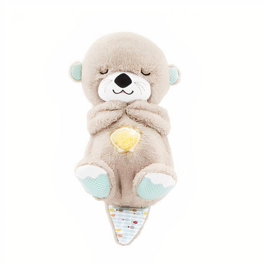 Ademende Otter Knuffel met Slaapliedje Zachte Pluche De Knuffel beige