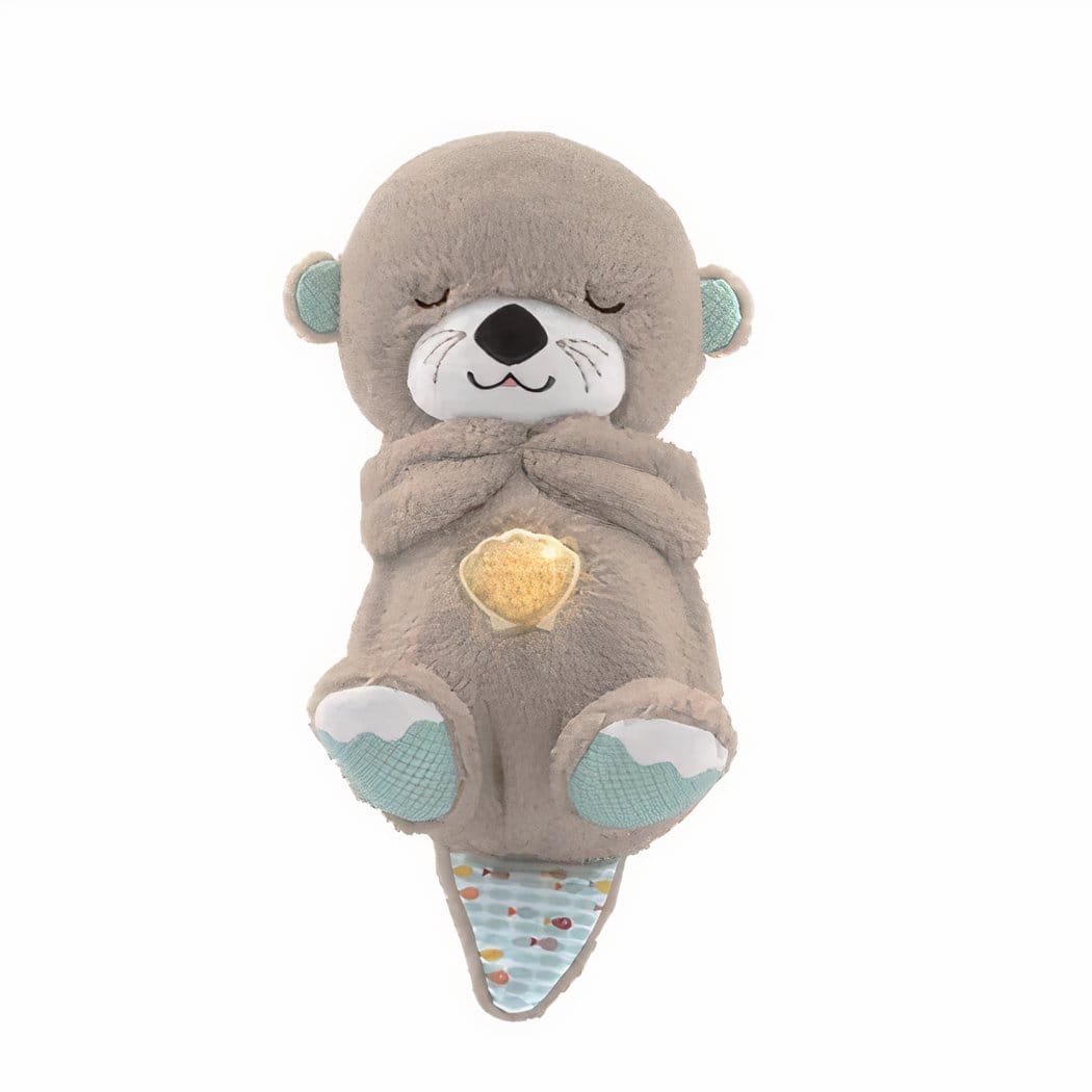 Ademende Otter Knuffel met Slaapliedje Zachte Pluche De Knuffel grijs
