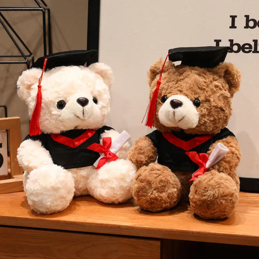 Afstudeer Teddybeer 16 of 25 cm | Geslaagd Beertje met Diploma De Knuffel