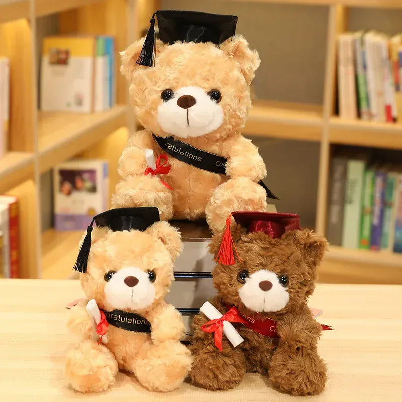 Afstudeer Teddybeer Knuffel met Hoedje | 23 en 28 cm De Knuffel
