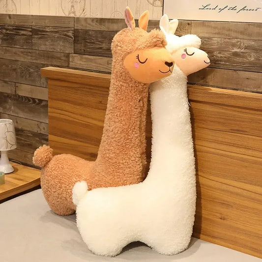 Alpaca Lama Knuffelkussen 75 cm | Wit of Bruin De Knuffel