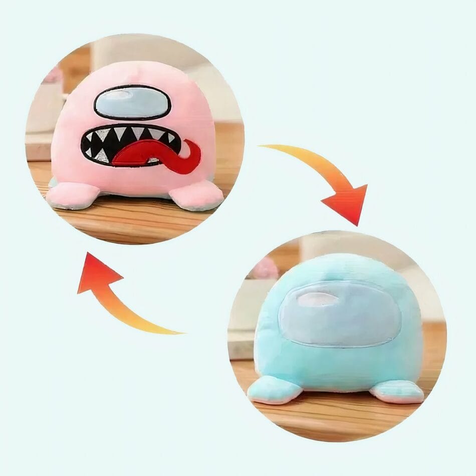 Among Us Knuffel Omkeerbaar Roze Turquoise Dubbelzijdige Speelknuffel De Knuffel
