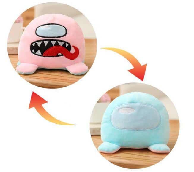Among Us Knuffel Omkeerbaar Roze Turquoise Dubbelzijdige Speelknuffel De Knuffel