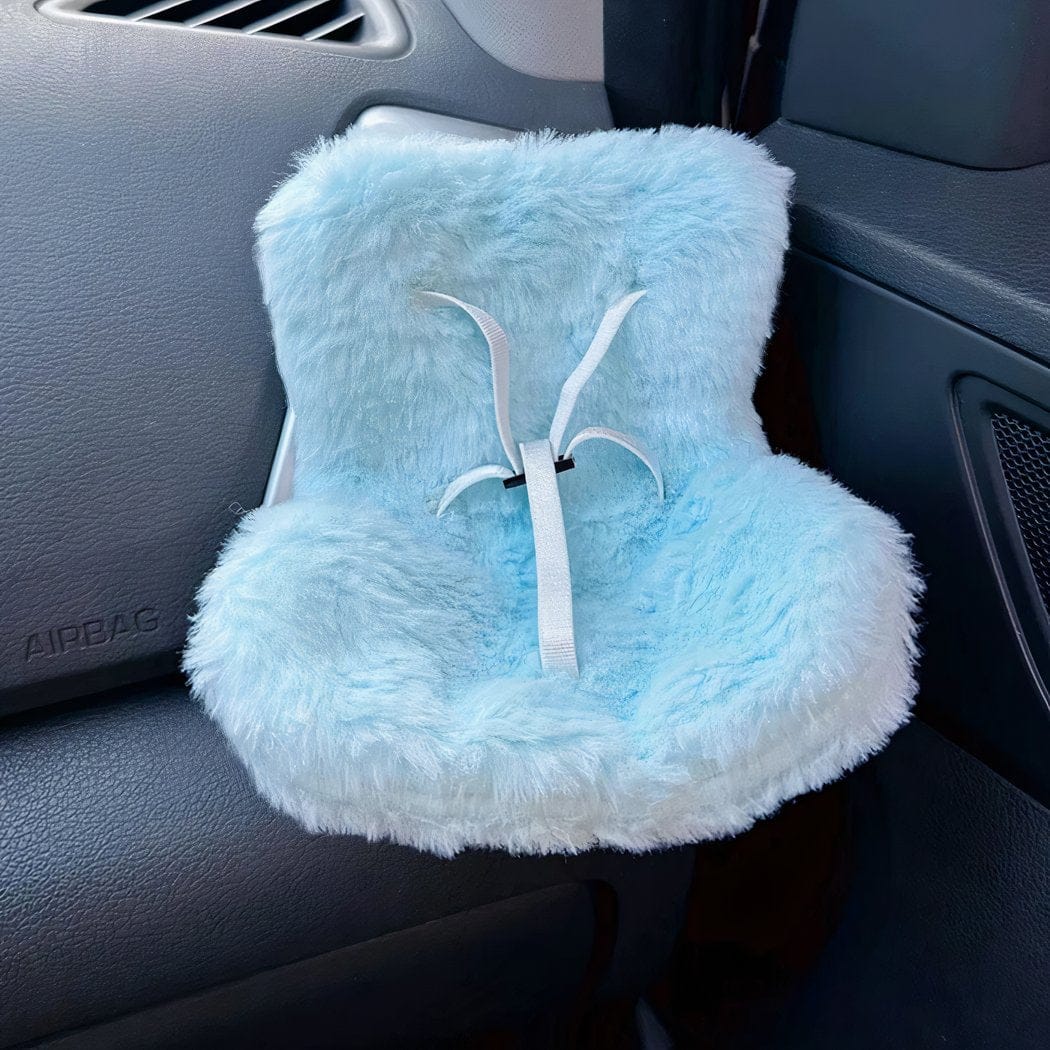 Autostoel Voor Knuffel Labubu Stijl Zachte Cocon Voor Reis De Knuffel blauw