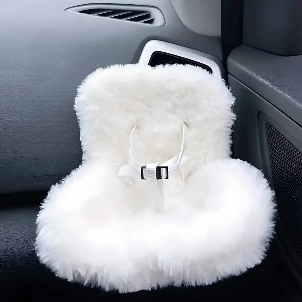 Autostoel Voor Knuffel Labubu Stijl Zachte Cocon Voor Reis De Knuffel wit
