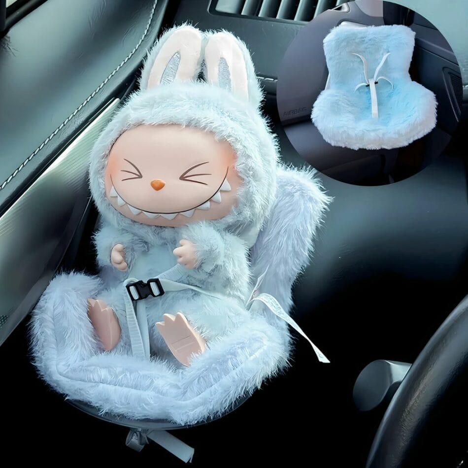 Autostoel Voor Knuffel Labubu Stijl Zachte Cocon Voor Reis De Knuffel