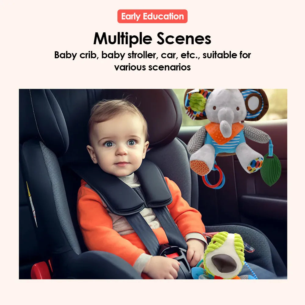 Baby Knuffel Kinderwagenhanger | Zachte Pluche Diertjes De Knuffel