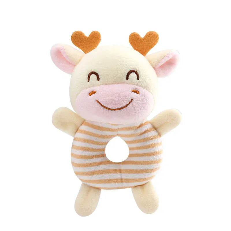 Baby Rammelaar Knuffel met Ring | Zacht Diertje in 4 Kleuren De Knuffel