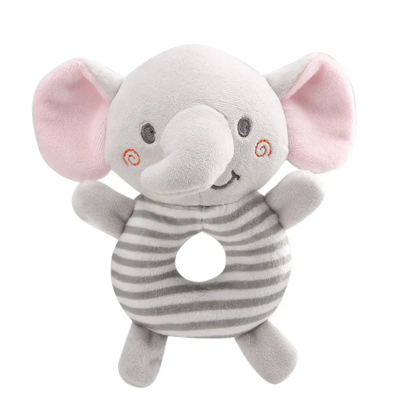 Baby Rammelaar Knuffel met Ring | Zacht Diertje in 4 Kleuren De Knuffel Rood