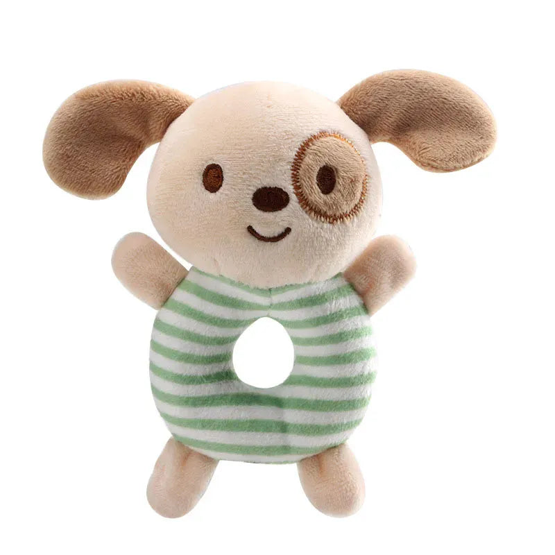 Baby Rammelaar Knuffel met Ring | Zacht Diertje in 4 Kleuren De Knuffel Groen