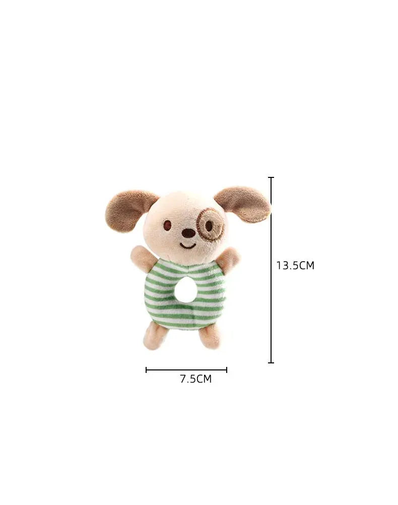 Baby Rammelaar Knuffel met Ring | Zacht Diertje in 4 Kleuren De Knuffel