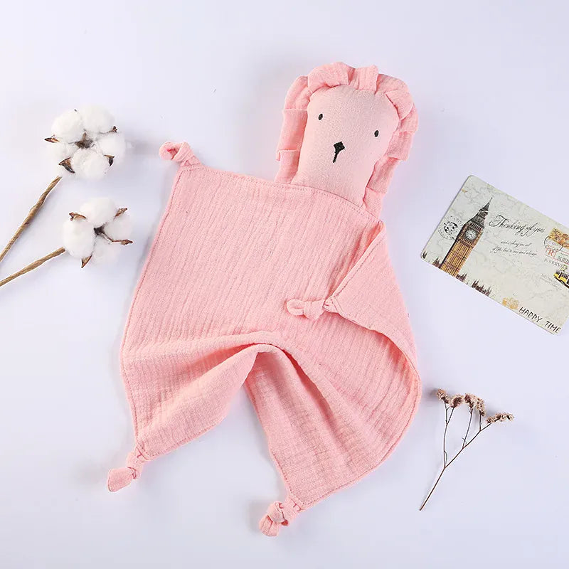 Baby slabbetje 30x30 Leeuw De Knuffel Light pink