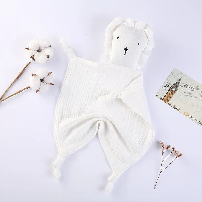 Baby slabbetje 30x30 Leeuw De Knuffel White