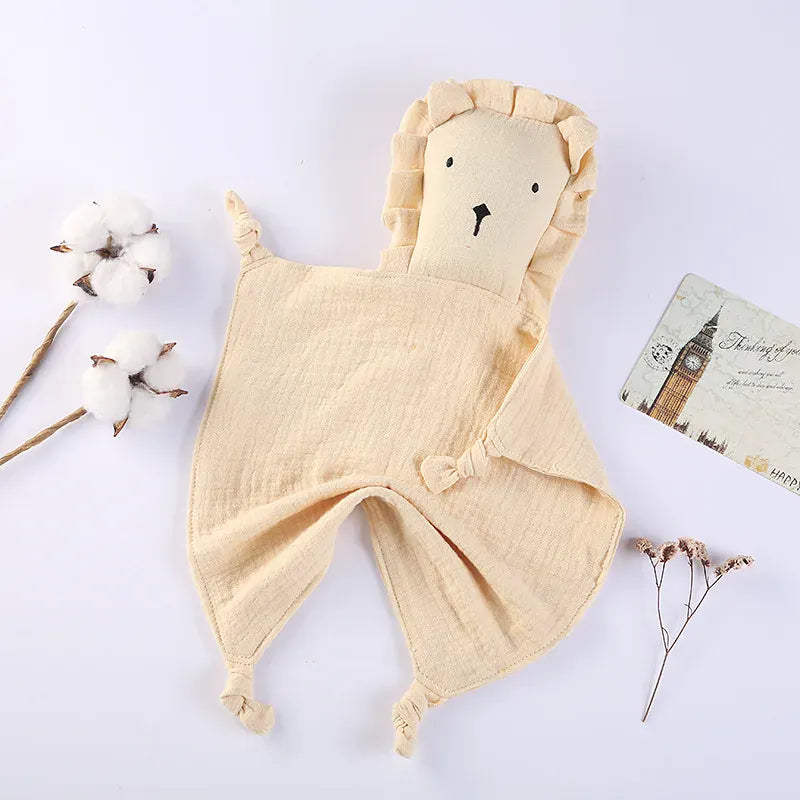 Baby slabbetje 30x30 Leeuw De Knuffel Cream