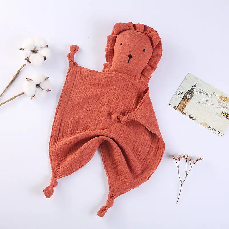 Baby slabbetje 30x30 Leeuw De Knuffel Orange
